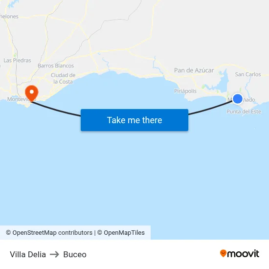 Villa Delia to Buceo map