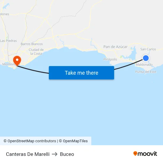Canteras De Marelli to Buceo map