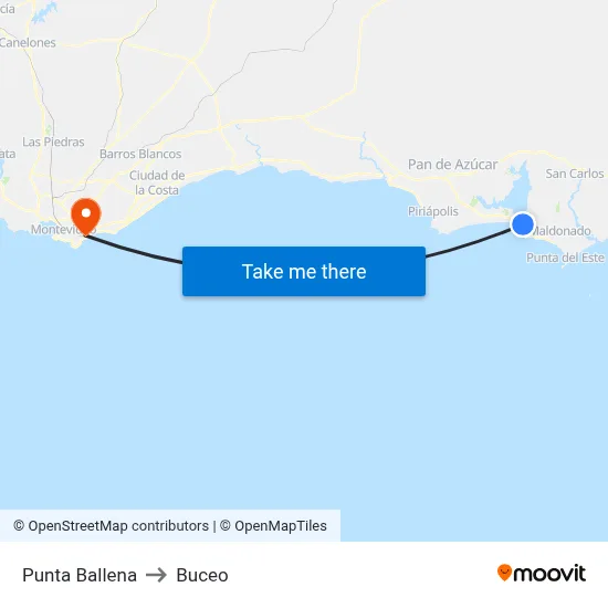 Punta Ballena to Buceo map