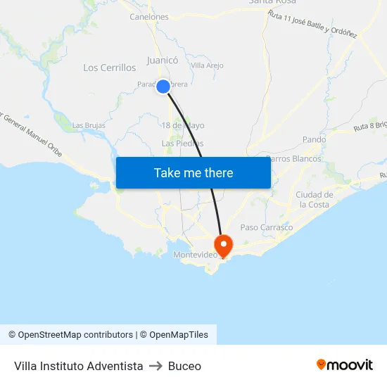 Villa Instituto Adventista to Buceo map