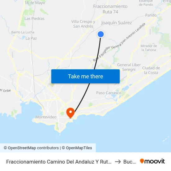 Fraccionamiento Camino Del Andaluz Y Ruta 84 to Buceo map