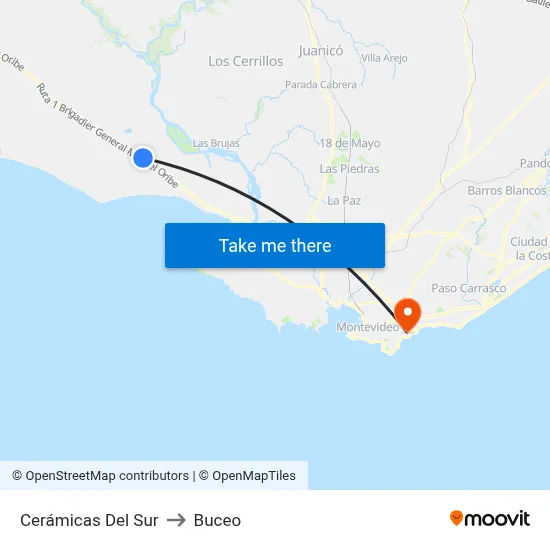 Cerámicas Del Sur to Buceo map
