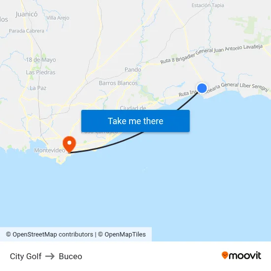 City Golf to Buceo map