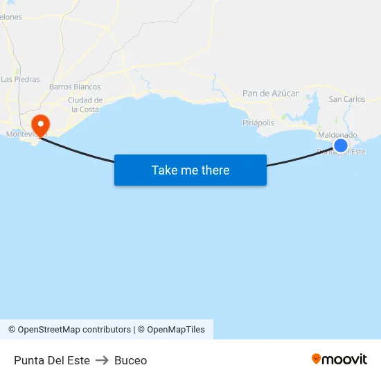 Punta Del Este to Buceo map