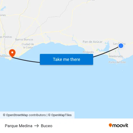 Parque Medina to Buceo map