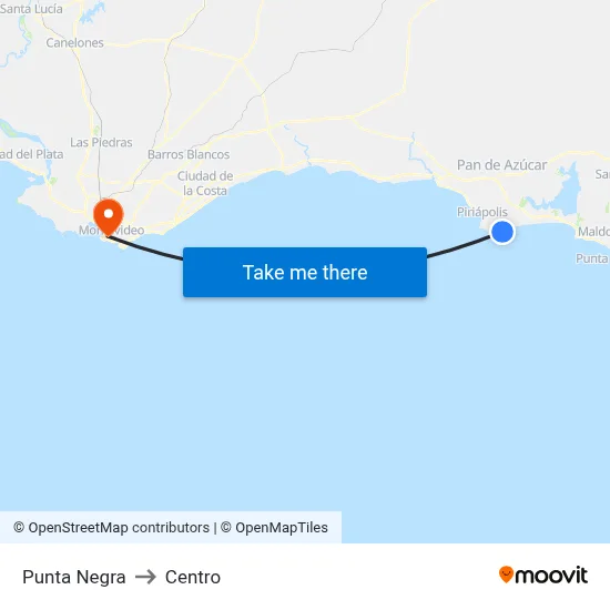 Punta Negra to Centro map