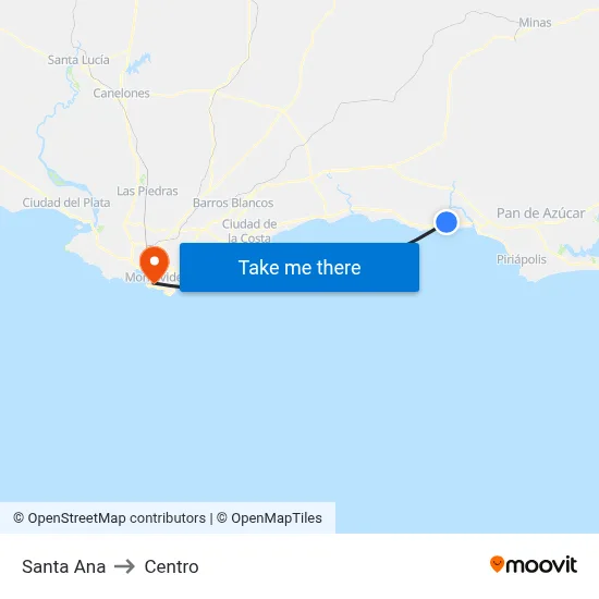Santa Ana to Centro map
