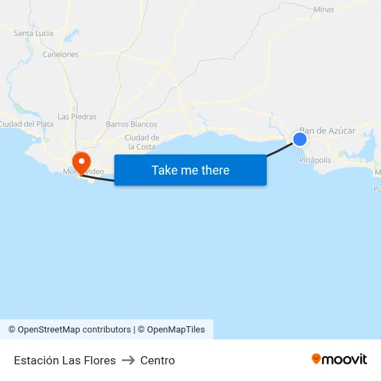 Estación Las Flores to Centro map