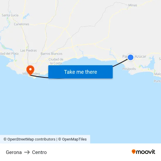 Gerona to Centro map