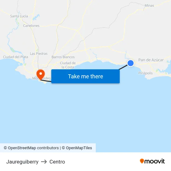 Jaureguiberry to Centro map