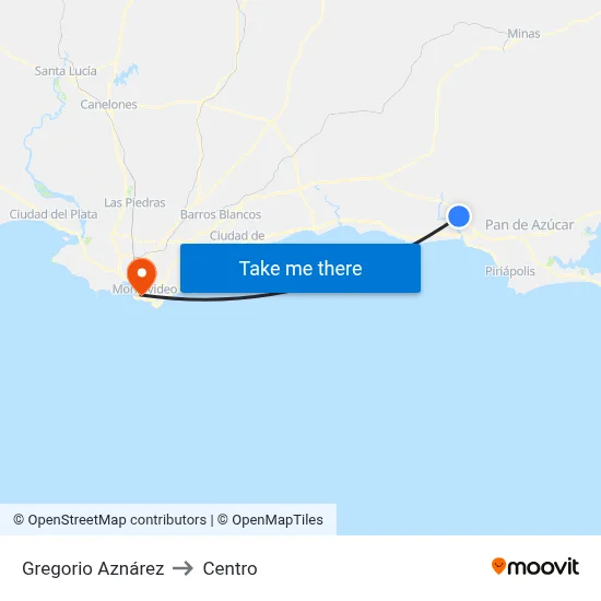 Gregorio Aznárez to Centro map