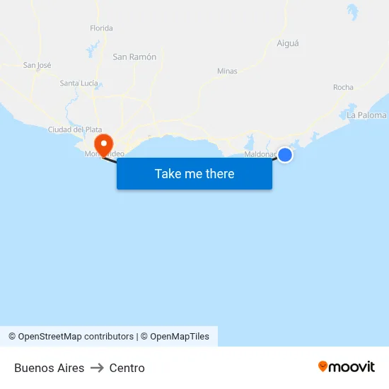 Buenos Aires to Centro map