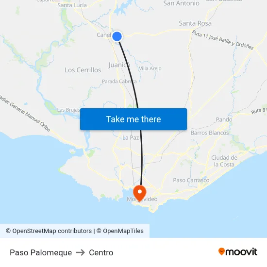 Paso Palomeque to Centro map