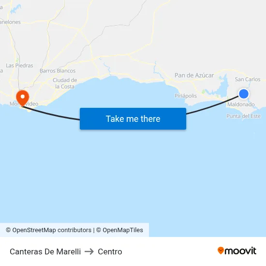 Canteras De Marelli to Centro map
