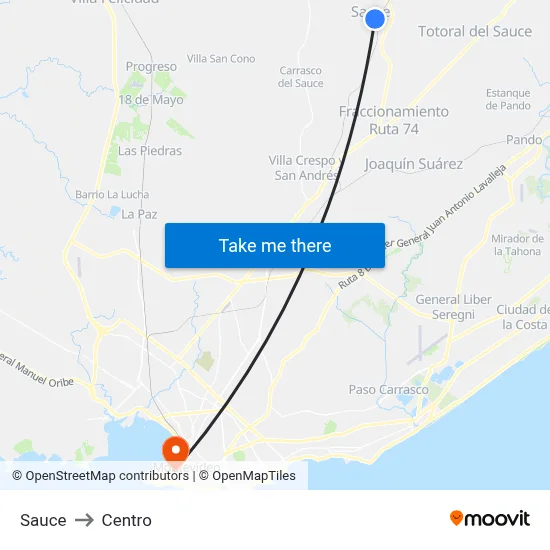 Sauce to Centro map