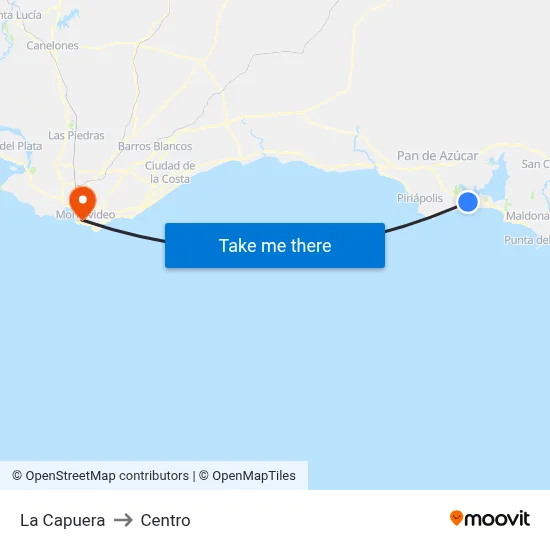 La Capuera to Centro map