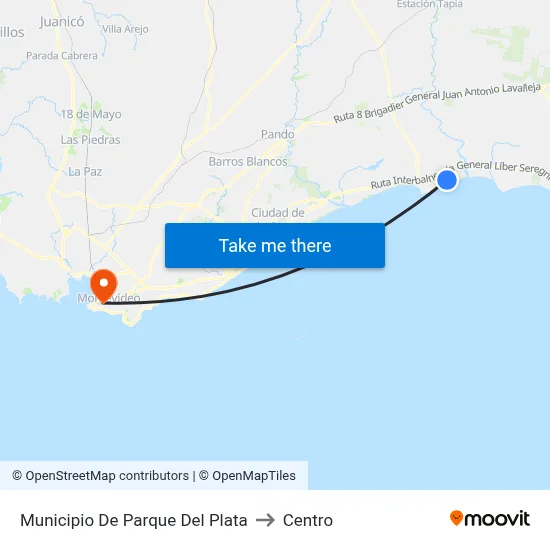 Municipio De Parque Del Plata to Centro map