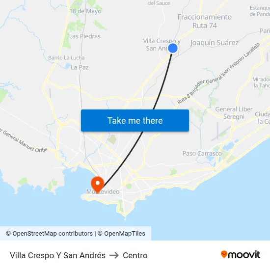 Villa Crespo Y San Andrés to Centro map