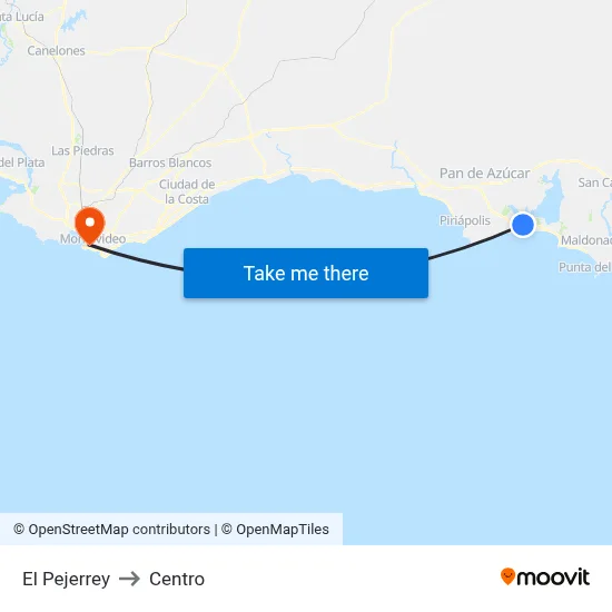 El Pejerrey to Centro map