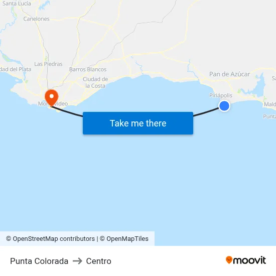 Punta Colorada to Centro map
