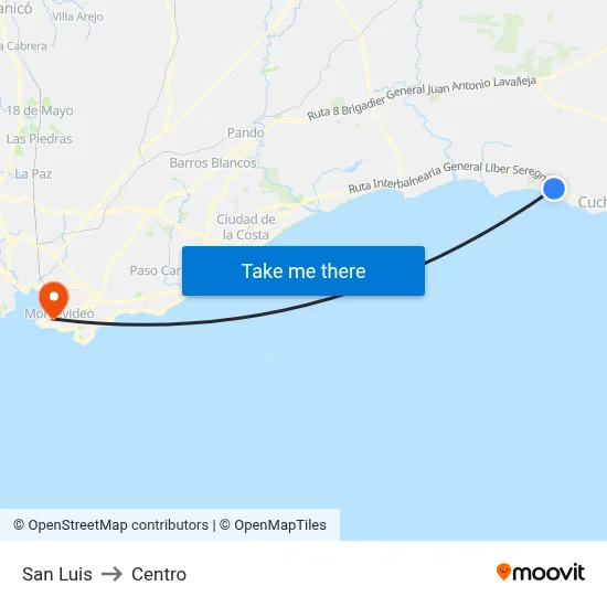 San Luis to Centro map