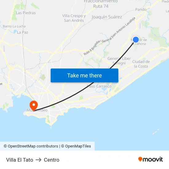 Villa El Tato to Centro map