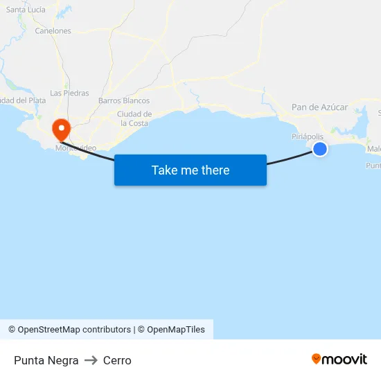 Punta Negra to Cerro map