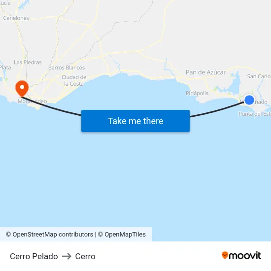 Cerro Pelado to Cerro map
