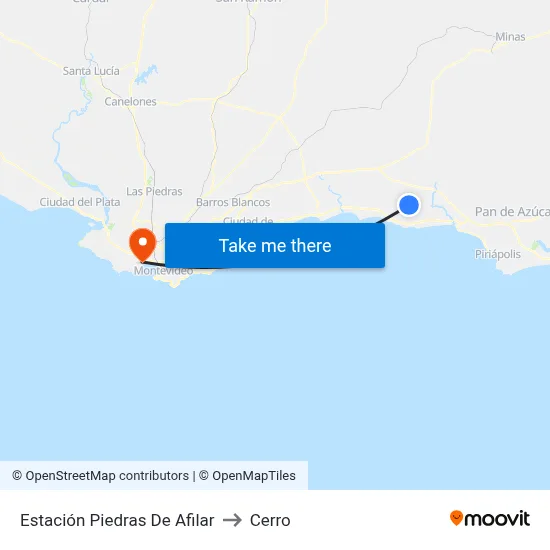 Estación Piedras De Afilar to Cerro map