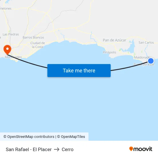 San Rafael - El Placer to Cerro map