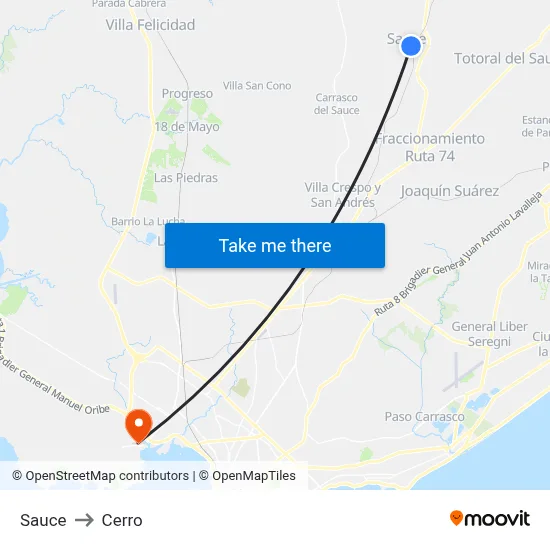 Sauce to Cerro map