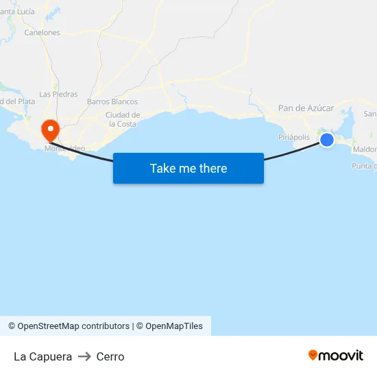 La Capuera to Cerro map