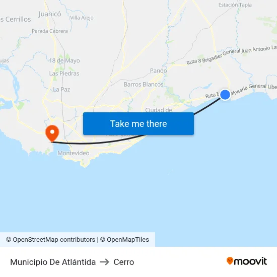 Municipio De Atlántida to Cerro map