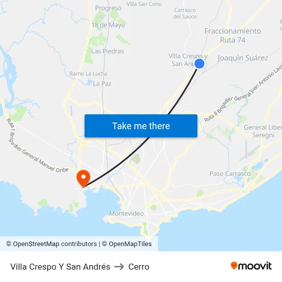 Villa Crespo Y San Andrés to Cerro map