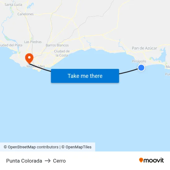 Punta Colorada to Cerro map