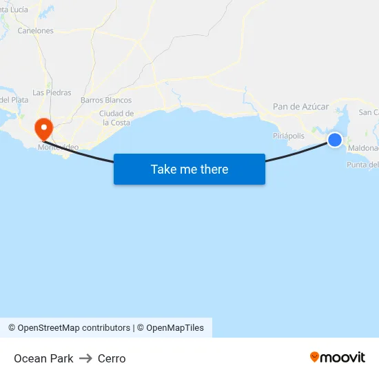 Ocean Park to Cerro map