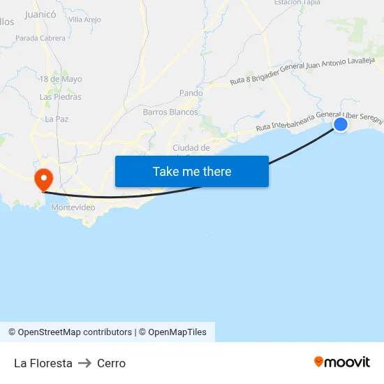 La Floresta to Cerro map