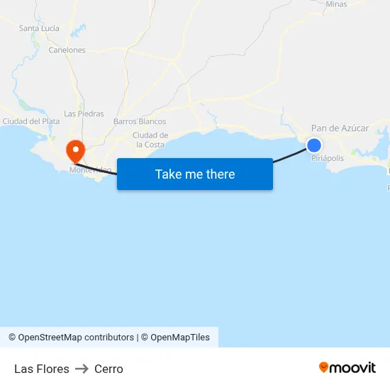 Las Flores to Cerro map