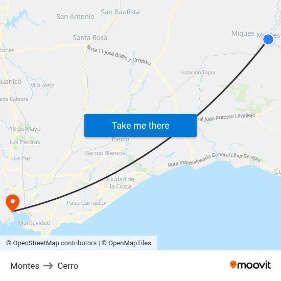 Montes to Cerro map