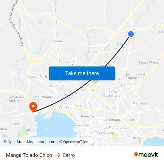 Manga Toledo Chico to Cerro map