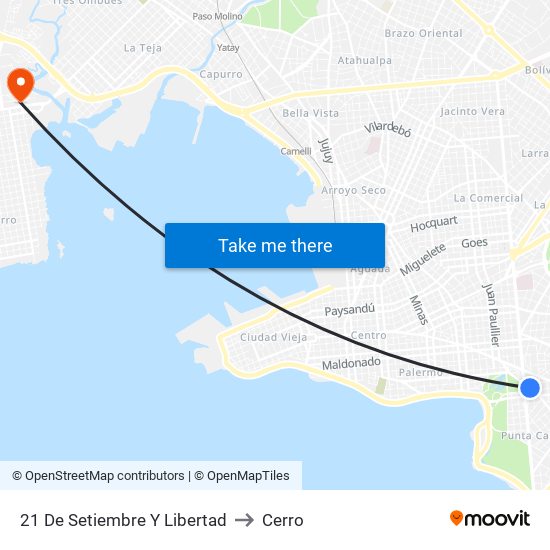 21 De Setiembre Y Libertad to Cerro map