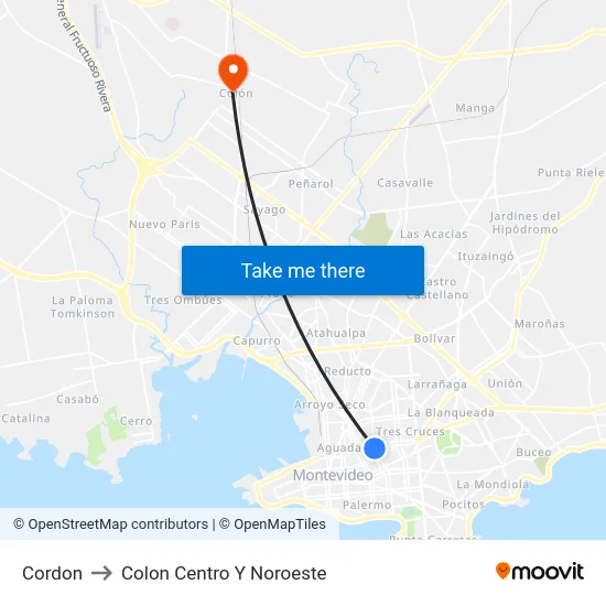 Cordon to Colon Centro Y Noroeste map
