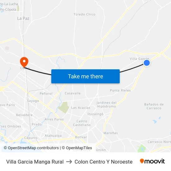Villa Garcia Manga Rural to Colon Centro Y Noroeste map
