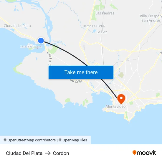 Ciudad Del Plata to Cordon map