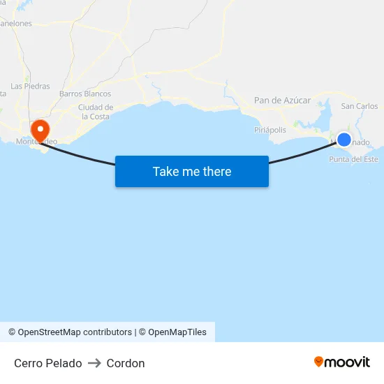 Cerro Pelado to Cordon map
