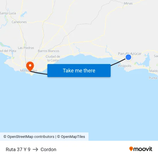 Ruta 37 Y 9 to Cordon map