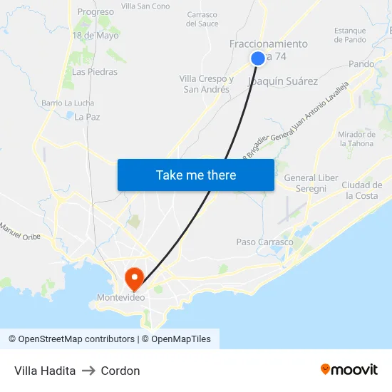 Villa Hadita to Cordon map