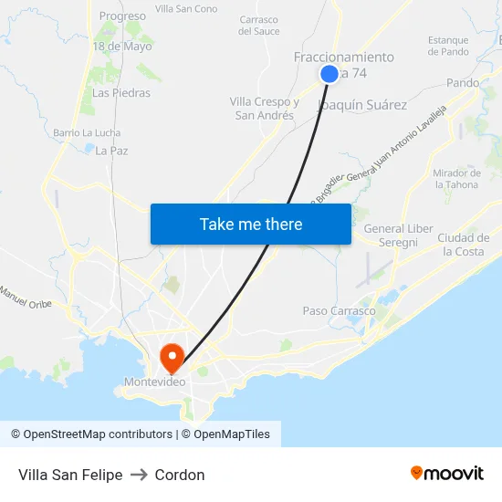 Villa San Felipe to Cordon map