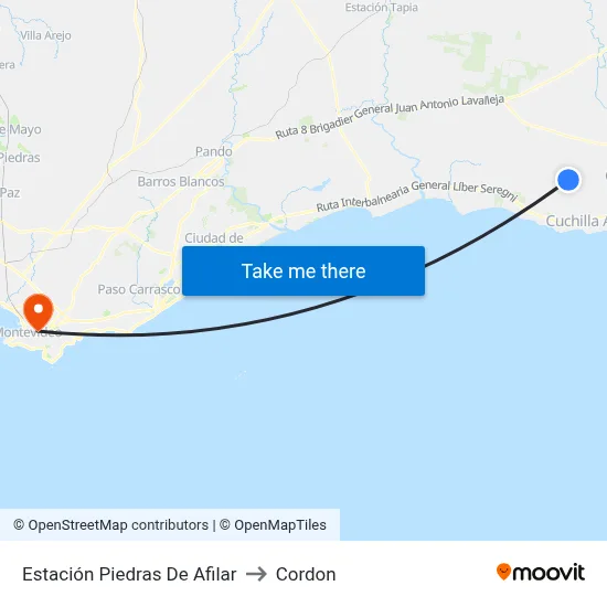 Estación Piedras De Afilar to Cordon map