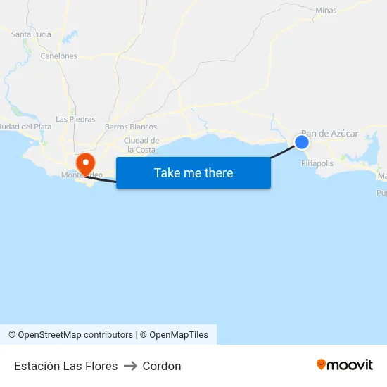 Estación Las Flores to Cordon map